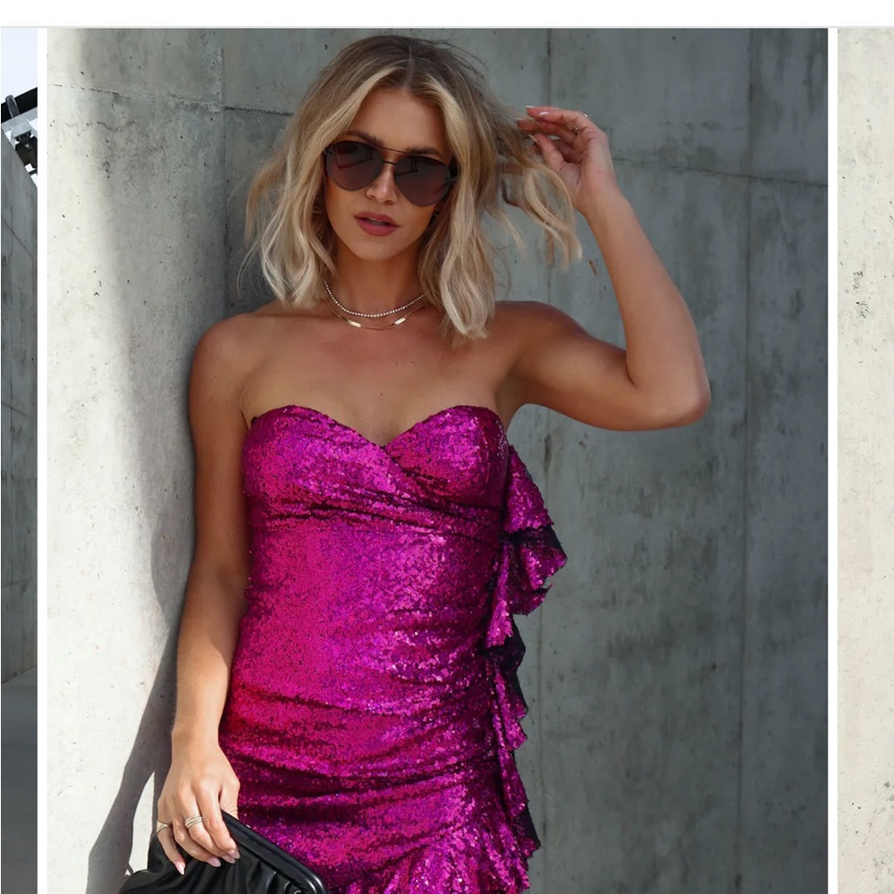 Strapless Sequin Dress